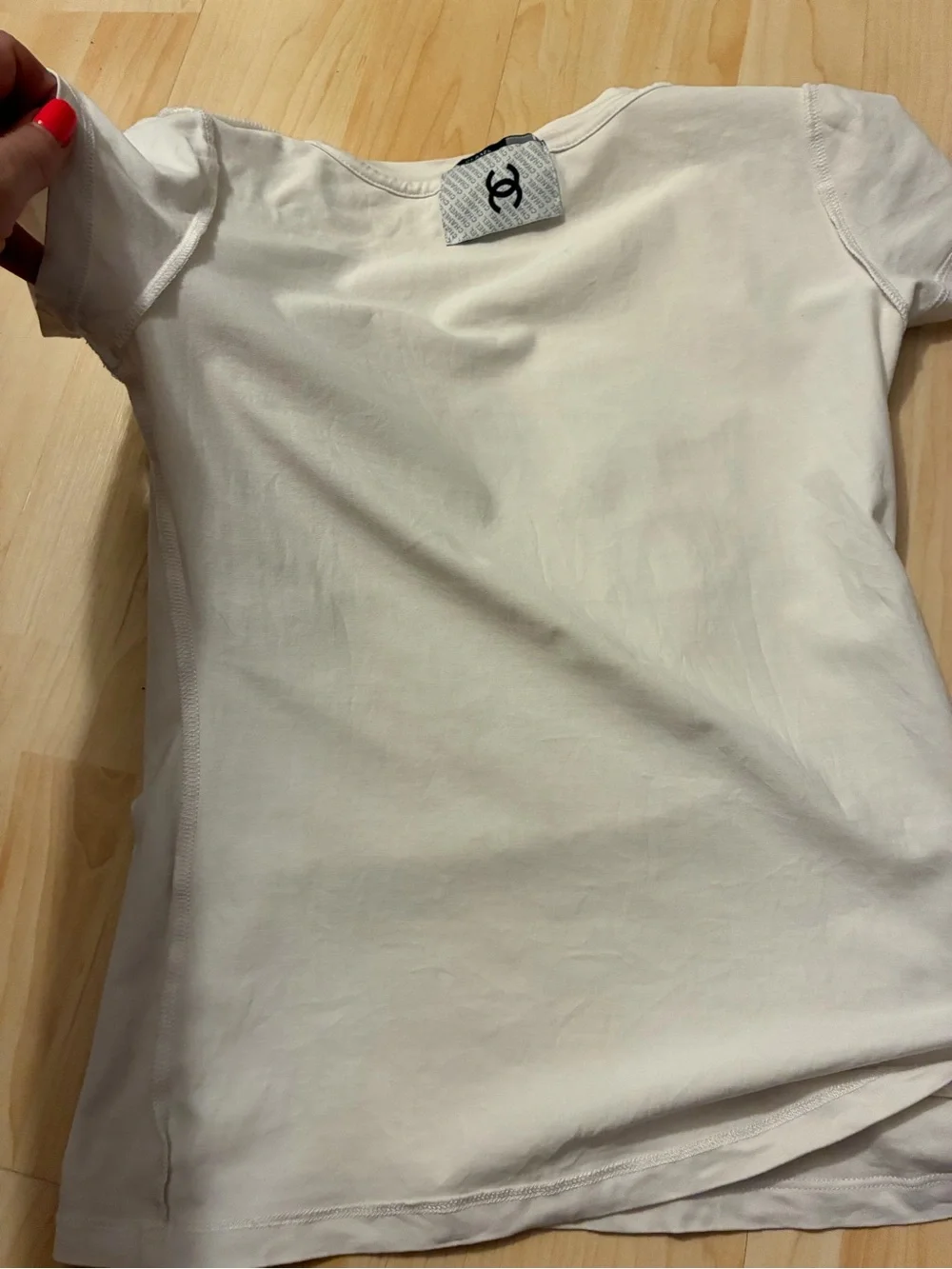 Chanel White Camellia 3D Patchwork Cotton T-Shirt